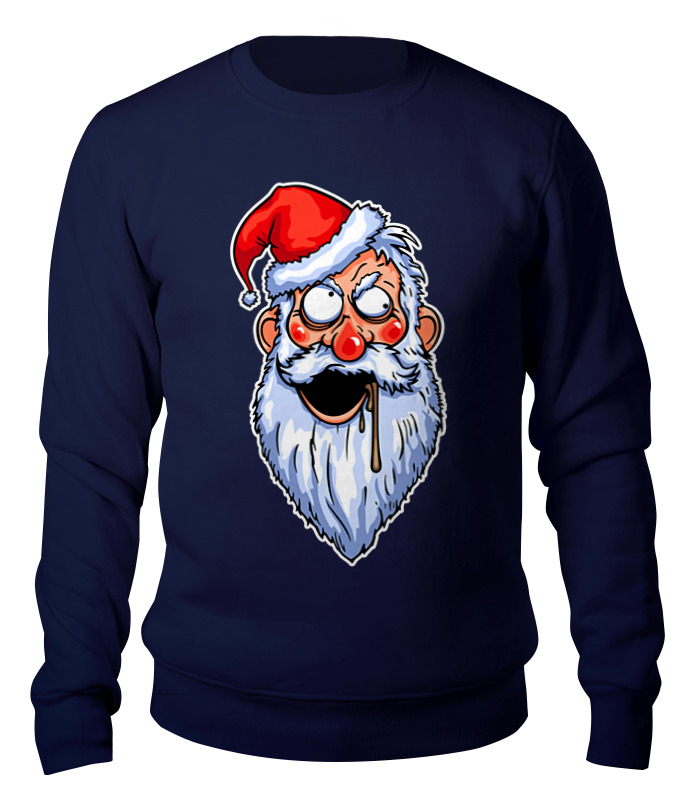 

Свитшот унисекс Printio Crazysanta синий XL, Crazysanta