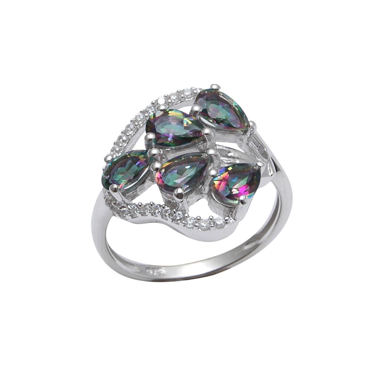 

Кольцо из серебра р.  Balex Jewellery 1410931556, кварц/фианит, 1410931556