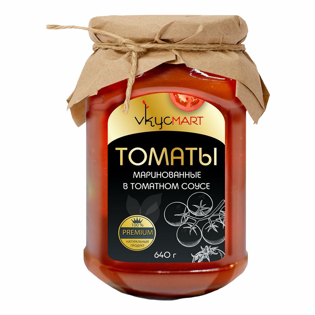 Помидоры Vkycmart в томатном соусе маринованные 640 г