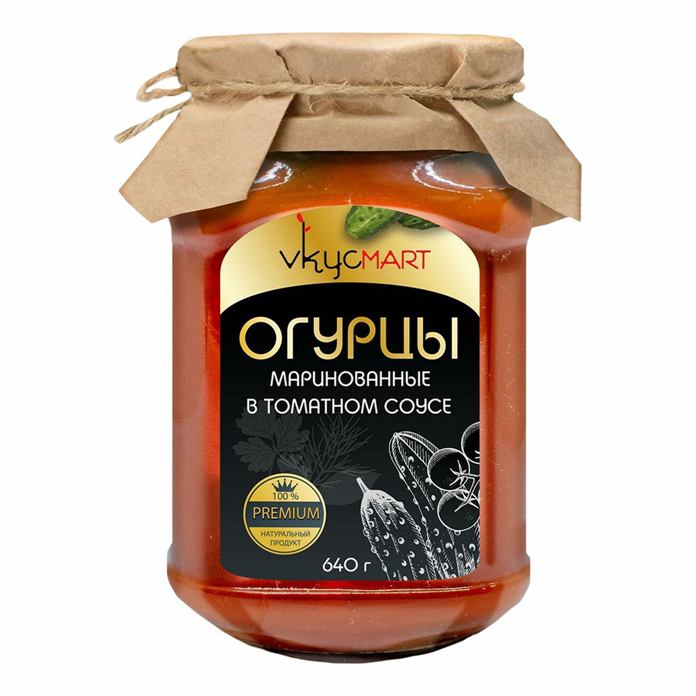 

Огурцы Vkycmart в томатном соусе маринованные 640 г