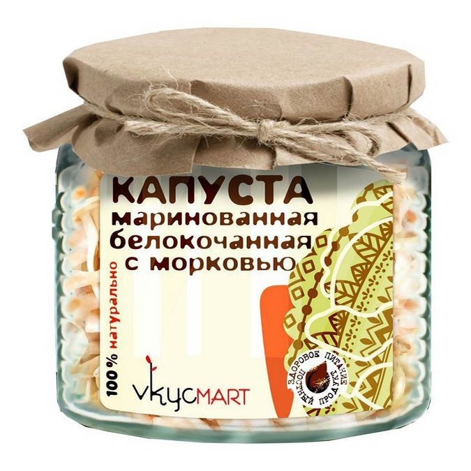 Капуста Vkycmart с морковью маринованная 400 г