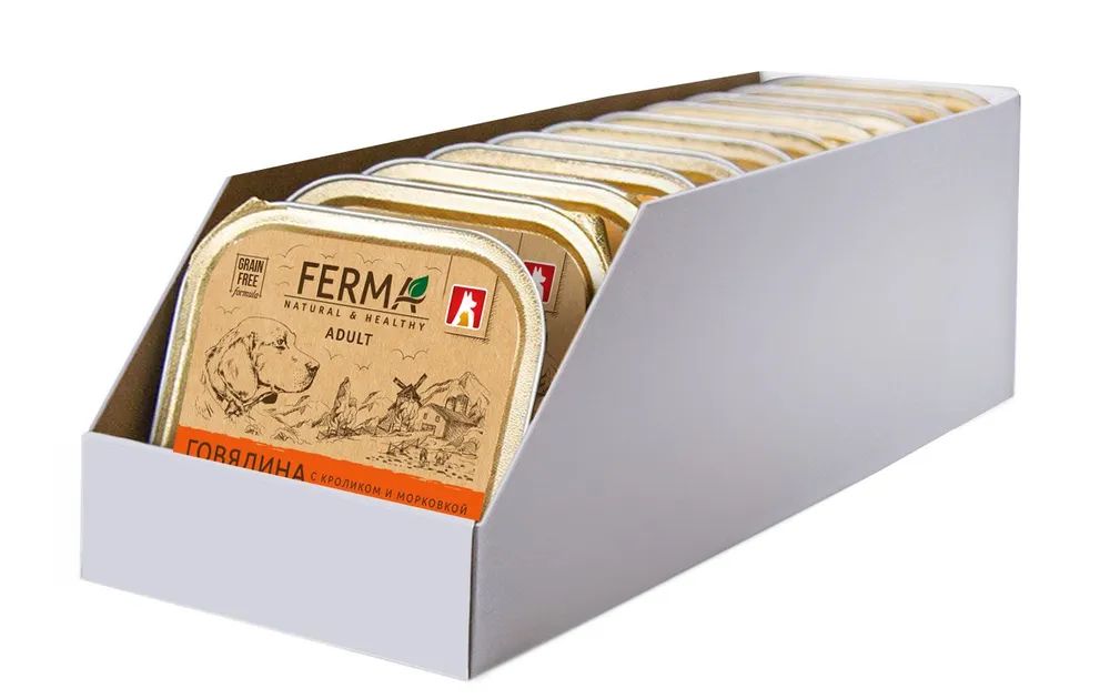 

Влажный корм Зоогурман Ferma говядина-кролик-морковь для собак 11 шт х 150 г