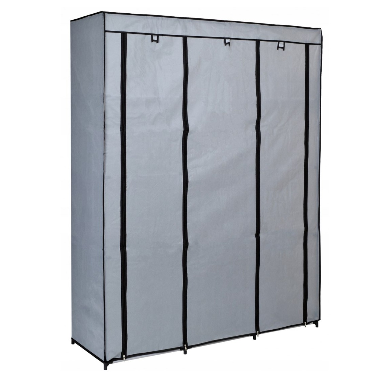 фото Складной каркасный тканевый шкаф storage wardrobe 175*130*45 см серый