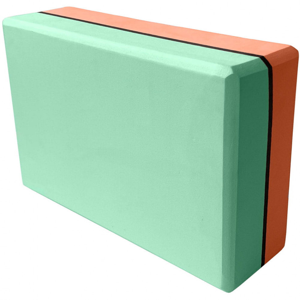 

EVB-200-3 Йога блок твердый 2-х цветный кораллово/бирюз 223х150х72мм., E32567, 10019763