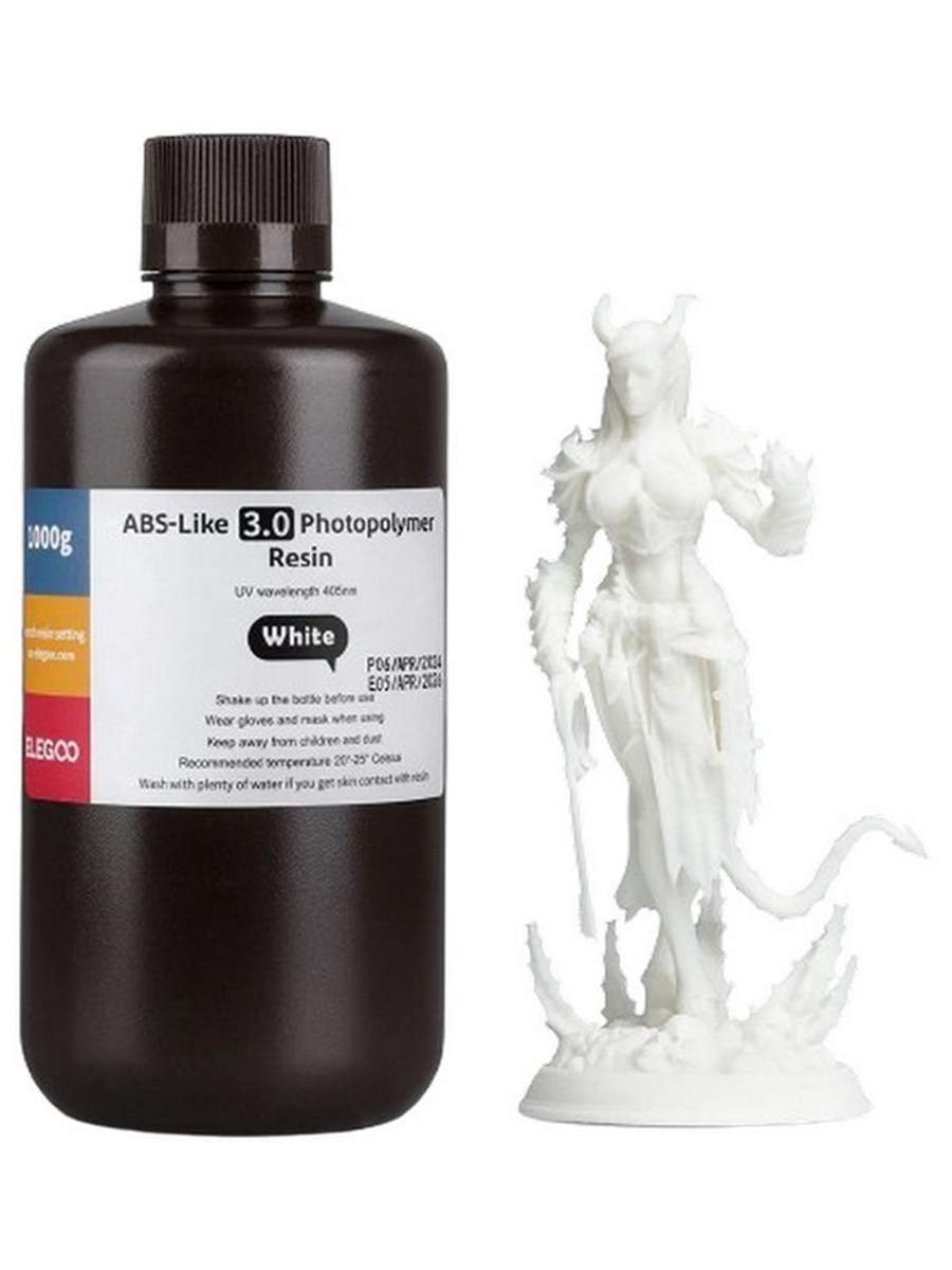 

Фотополимерная смола Elegoo ABS-like Resin V3.0 Colored (Белый, 1 л), ABS-like Resin V3.0 Colored