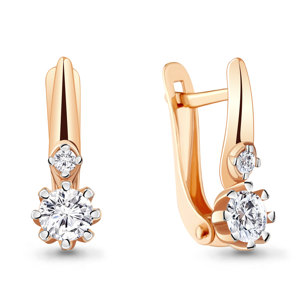 

Серьги из серебра ЯХОНТ Золотой 240976, фианит, 240976