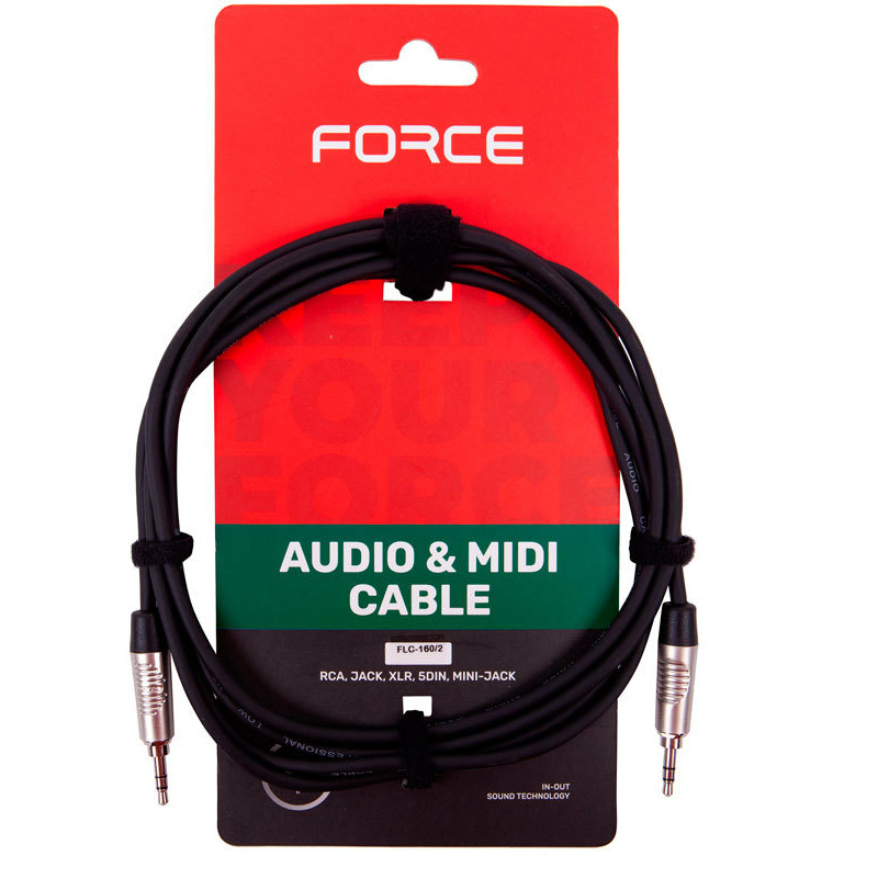 фото Кабель аудио 1xmini jack - 1xmini jack force flc-160/2