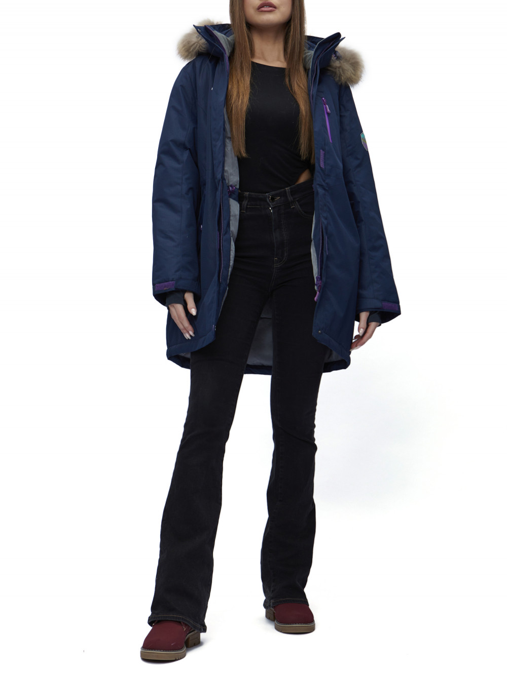 

Парка женская NoBrand AD552022 синяя 52 RU, Синий, AD552022