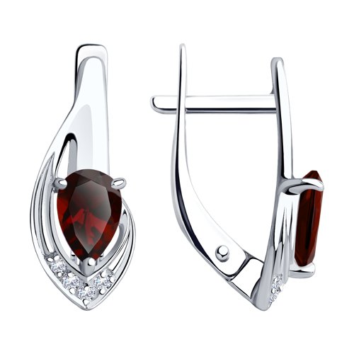 

Серьги из серебра ЯХОНТ Ювелирный 241574, гранат/фианит, 241574