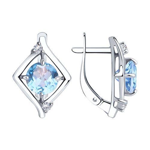 

Серьги из серебра ЯХОНТ Золотой 241575, топаз/фианит, 241575