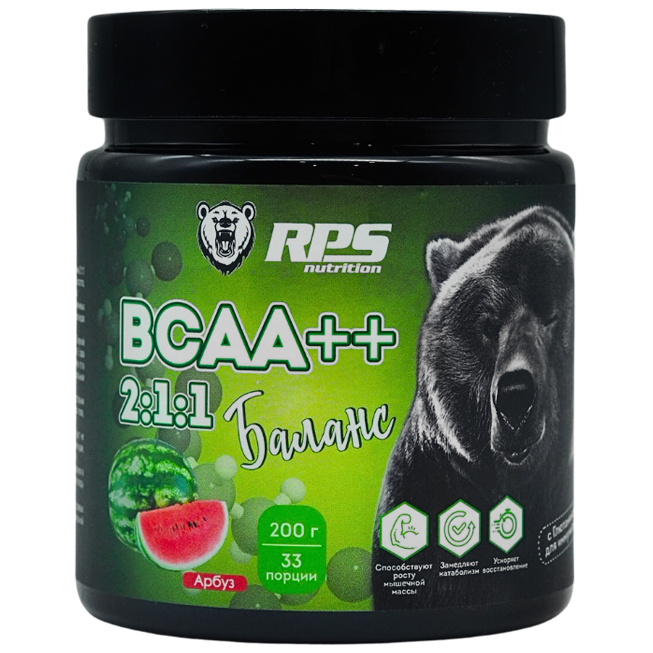 Аминокислоты RPS Nutrition BCAA 211 - 200 г арбуз 913₽