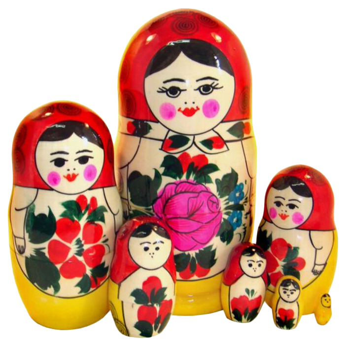 

Матрешка 7 в 1 "Семеновская роспись"