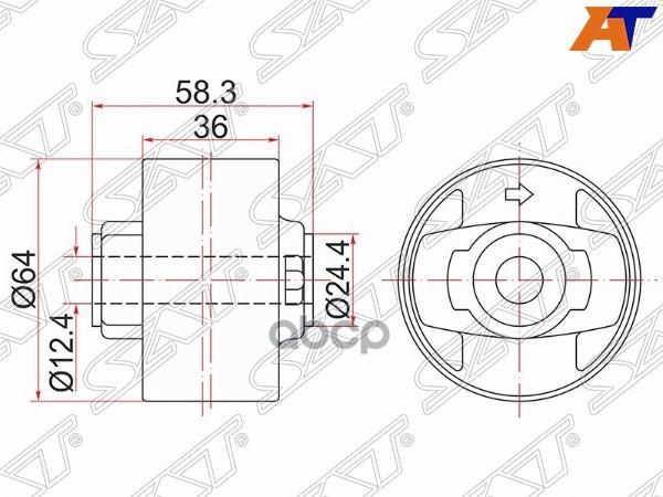 

Опора Дифференциала Lh=Rh Toyota Auris/Blade/Rumion/Mark X Zio/Rav4 4wd 05- Sat арт. ST-41