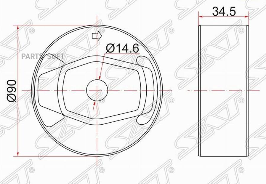 

Опора Дифференциала Rr (задний) Toyota Auris/Blade/Rumion/Mark X Zio/Rav4 4wd 05- Sat арт.