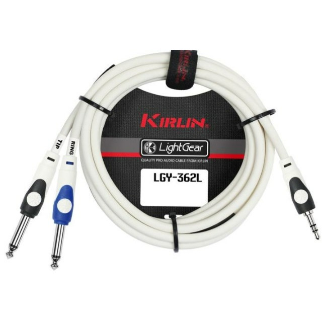 Кабель аудио 1xMini Jack - 2xJack Kirlin LGY-362L 1M WH