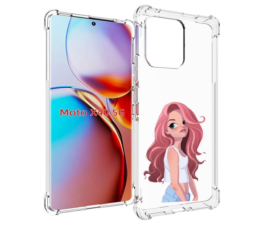 

Чехол MyPads Мультяшный-арт-девушки женский для Motorola Moto X40, Прозрачный, Tocco