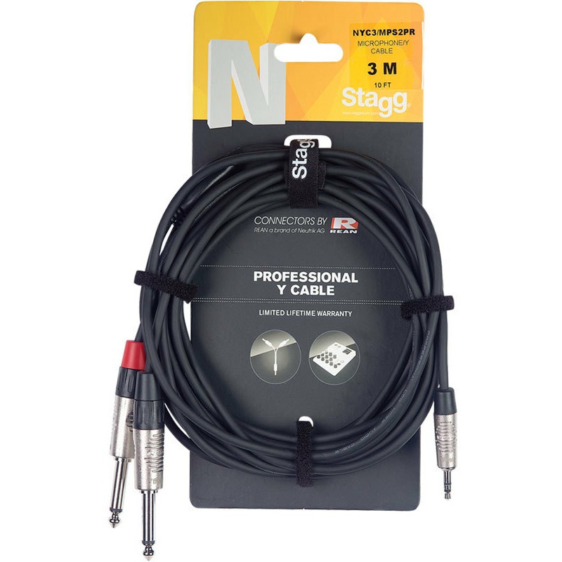 

Кабель аудио 1xMini Jack - 2xJack Stagg NYC1/MPS2PR 1.0 m, NYC1/MPS2PR 1.0 m