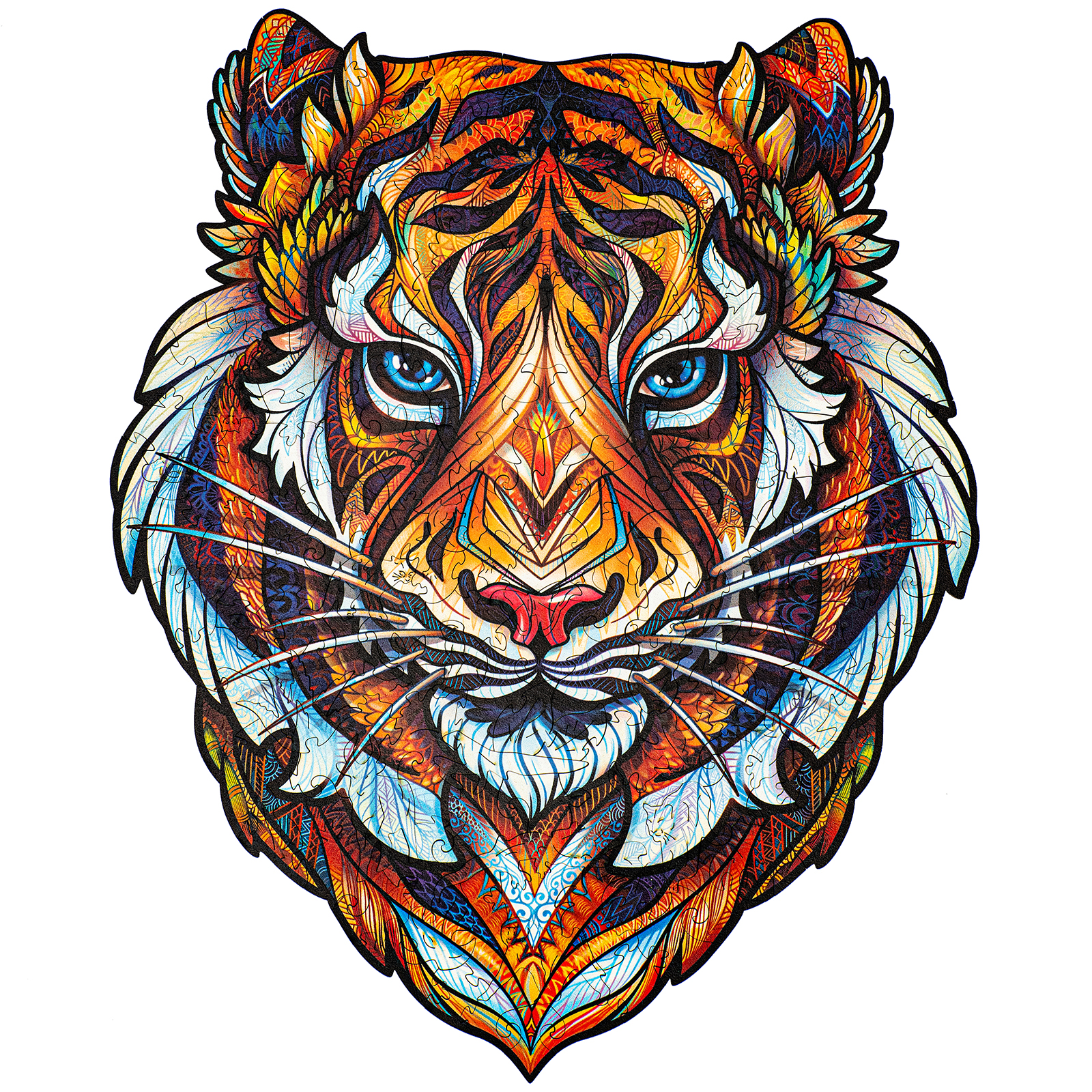 фото Деревянный пазл unidragon милый тигр подарок размер 25x32 см, деталь - m