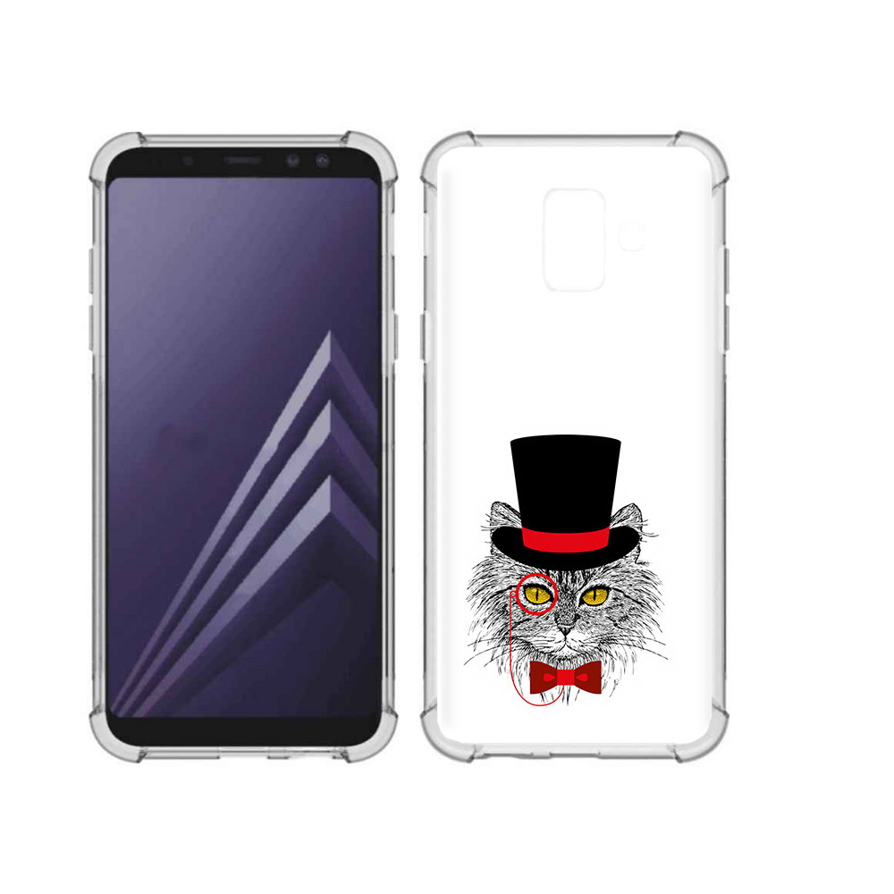 

Чехол MyPads Tocco для Samsung Galaxy A6 (2018) кот в шляпе (PT111558.582.397), Прозрачный, Tocco