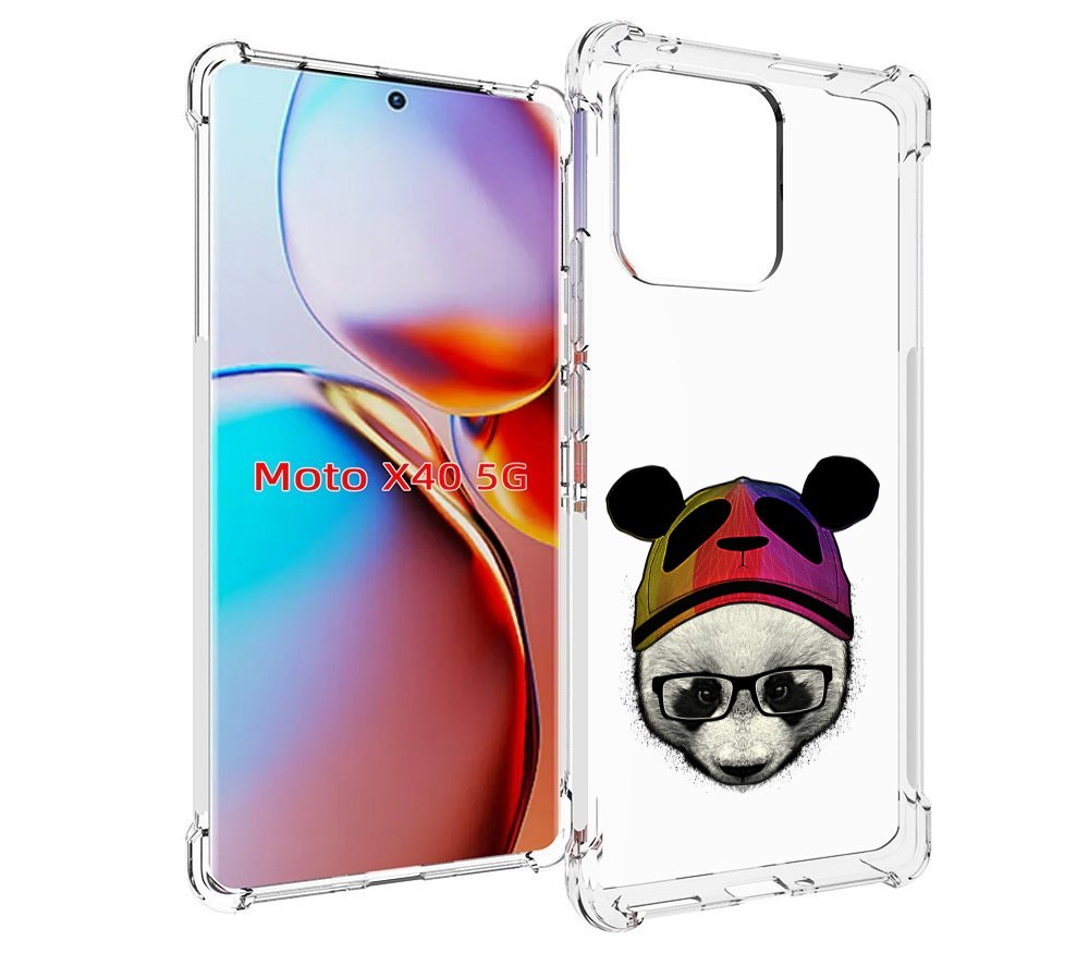 

Чехол MyPads Панда в шапке для Motorola Moto X40, Прозрачный, Tocco