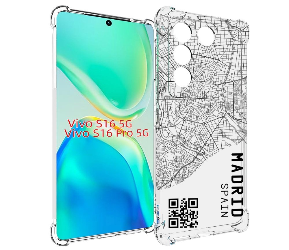 

Чехол MyPads схема-мадрид для Vivo S16 5G/S16 Pro 5G/V27/V27 Pro, Tocco