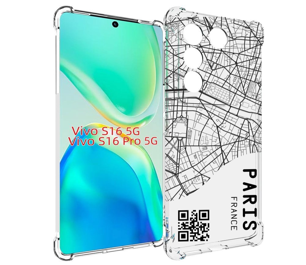 

Чехол MyPads схема-париж для Vivo S16 5G / S16 Pro 5G / V27 / V27 Pro, Tocco