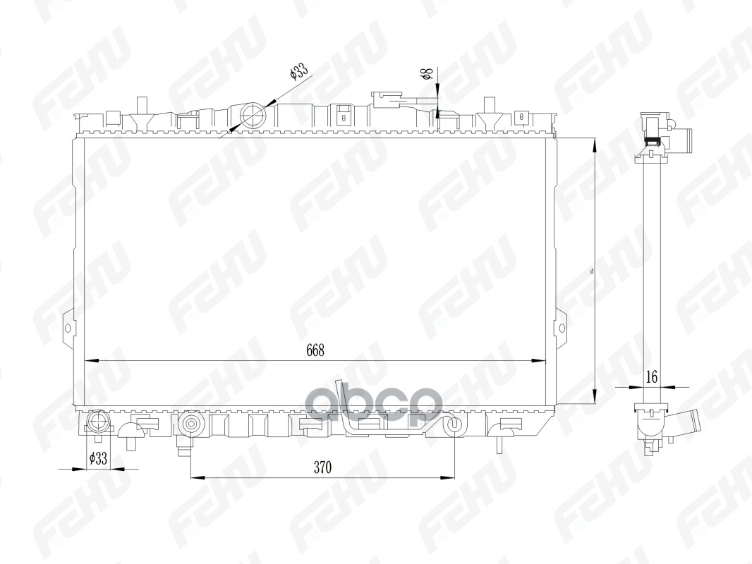 

FEHU Радиатор охлаждения Hyundai Elantra XD 00- 1.6i/1.8i AT