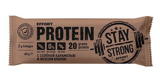 фото Протеиновый батончик effort protein соленая карамель и брауни 60 г