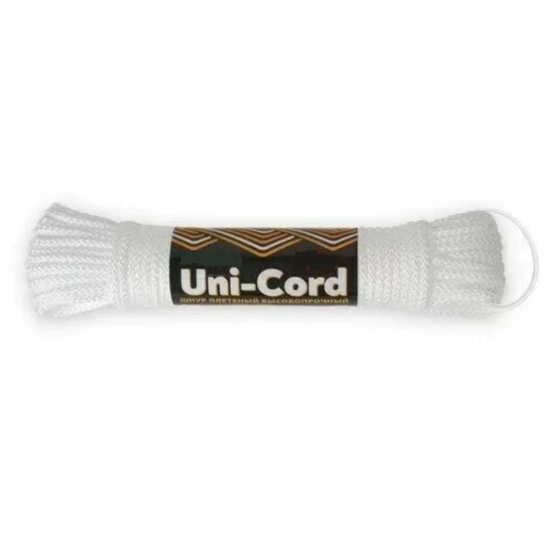 Шнур плетеный Петроканат UNI-CORD 2,5 мм (10 м) белый, минимоток (плетеный шнур; шнур