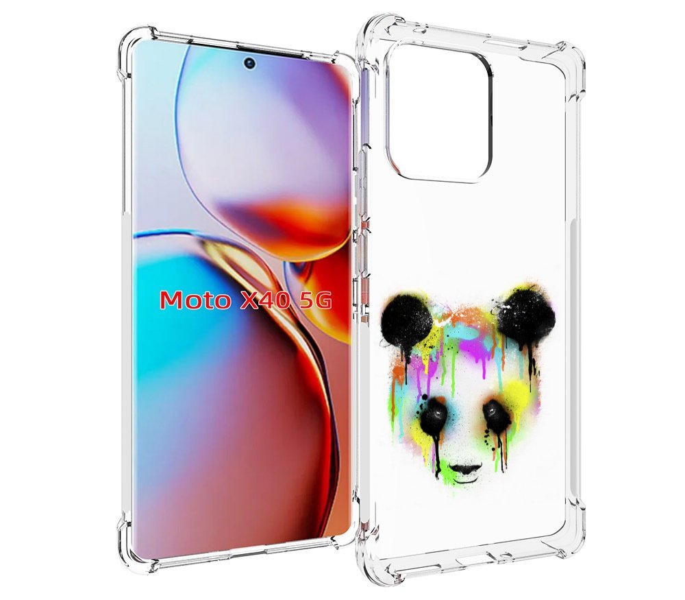

Чехол MyPads Радужная панда для Motorola Moto X40, Прозрачный, Tocco