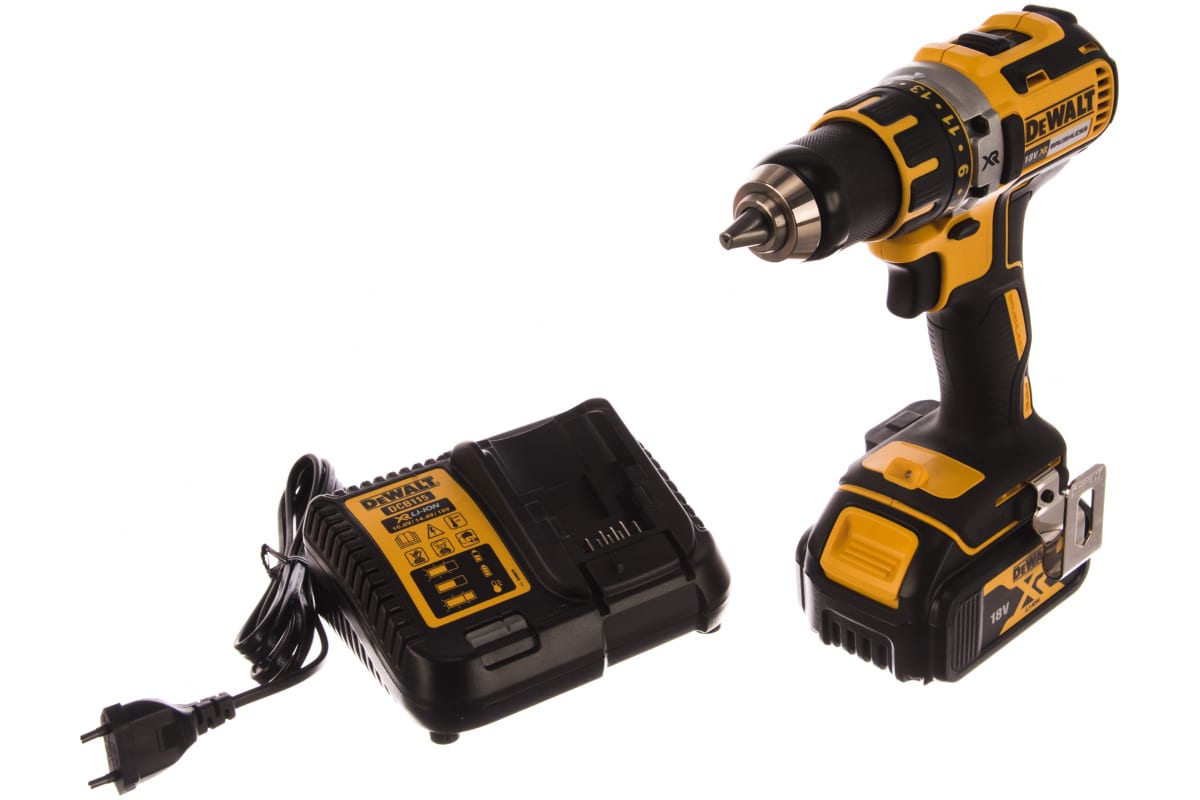 фото Dewalt dcd790m2-qw дрель-шуруповерт аккумуляторная б/щет., 18в li-ion, 2х4,0 а*ч, 60 h*м,