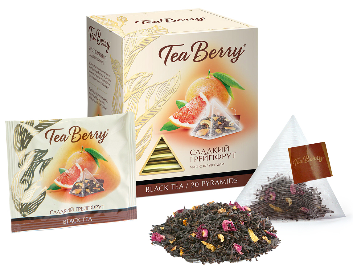 Чай черный Tea Berry Сладкий грейпфрут в пирамидках 1,7 г х 20 шт