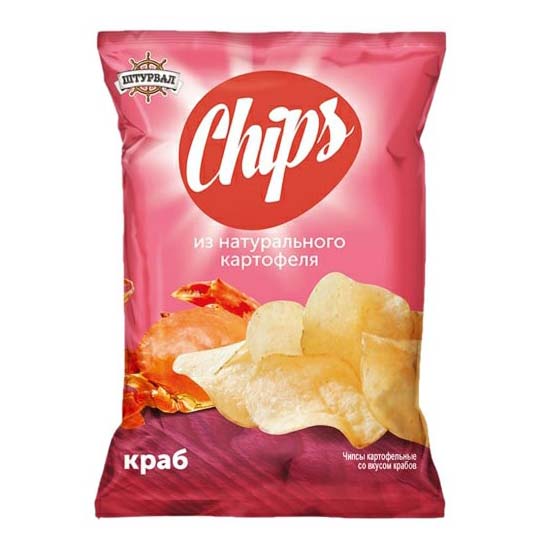 Чипсы Штурвал Chips со вкусом крабов 70 г