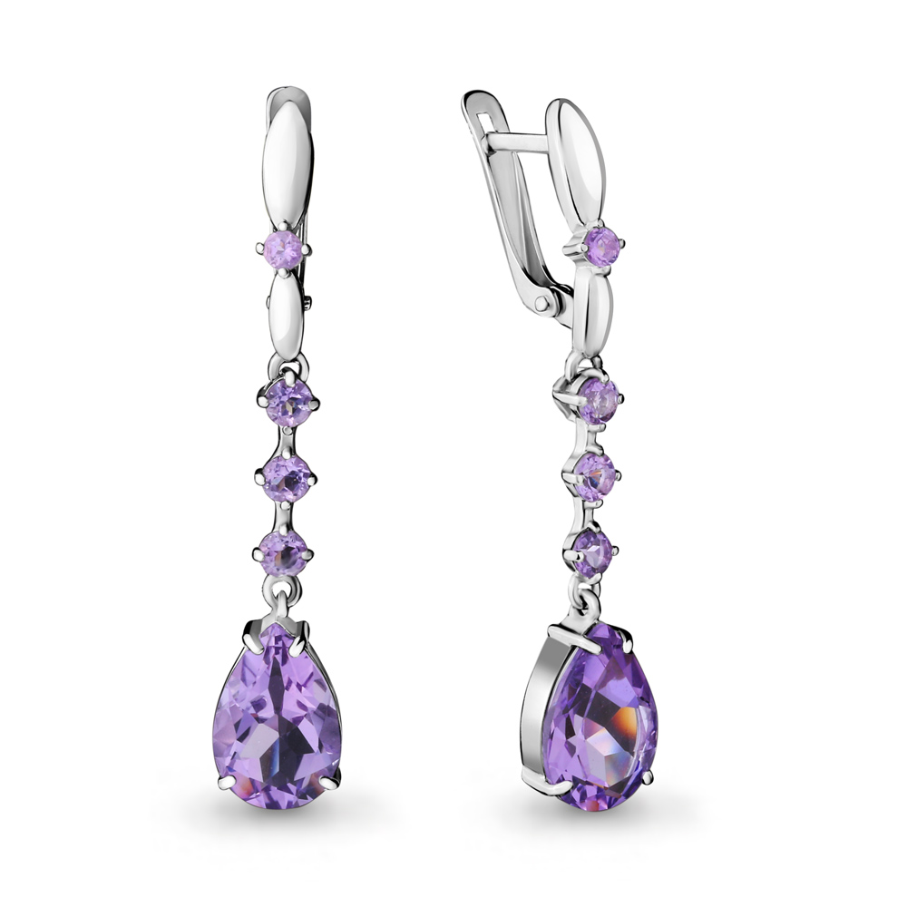 

Серьги из серебра с аметистом Aquamarine 4492304_925_р, 4492304_925_р