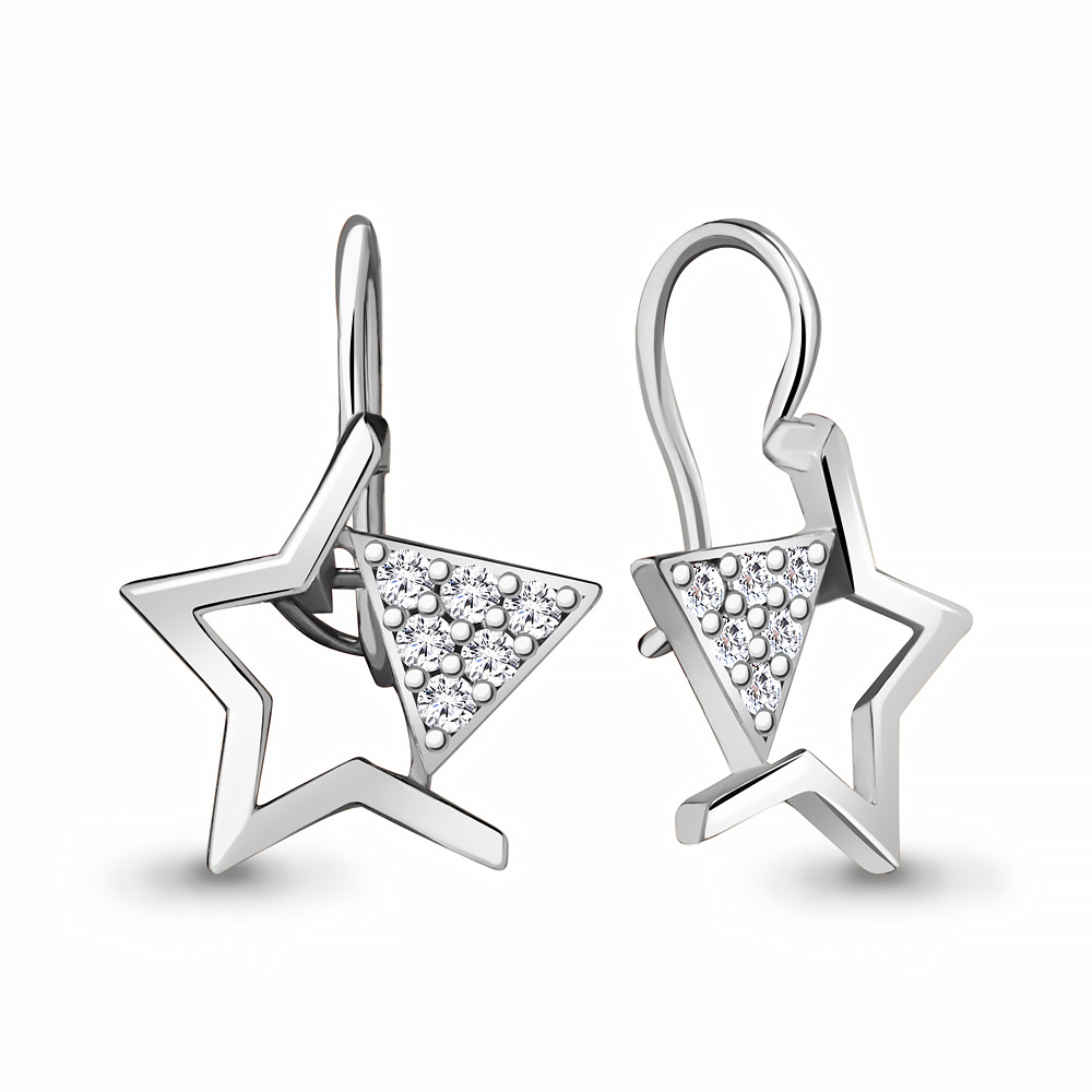 

Серьги из серебра с фианитом Яхонт Ювелирный 241860, 241860