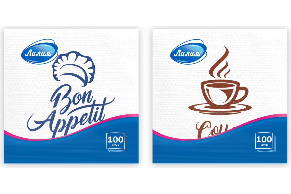 

Салфетки бумажные Лилия Bon Appetit 1 слой 24 х 24 см 50 шт, Белый;синий, 214380988