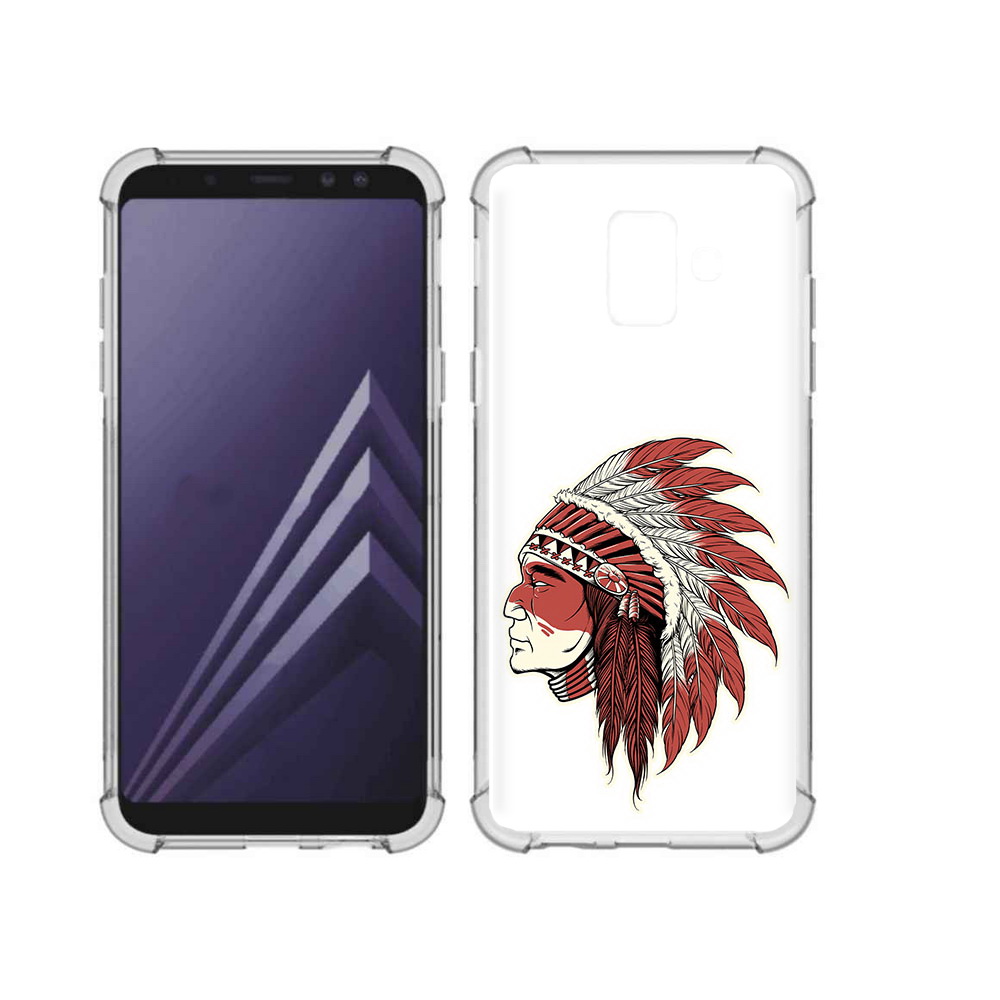

Чехол MyPads Tocco для Samsung Galaxy A6 (2018) красный индеец (PT111558.582.411), Прозрачный, Tocco