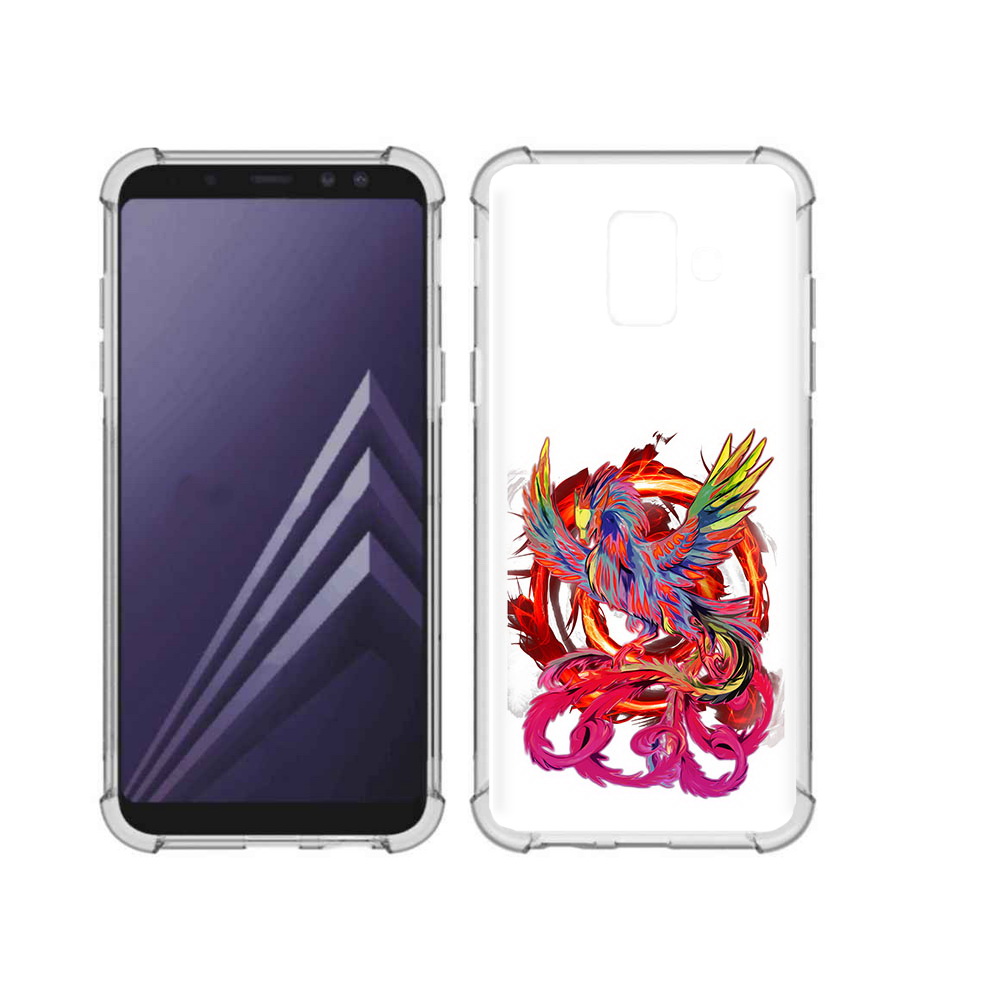 

Чехол MyPads Tocco для Samsung Galaxy A6 (2018) красочный феникс (PT111558.582.414), Прозрачный, Tocco