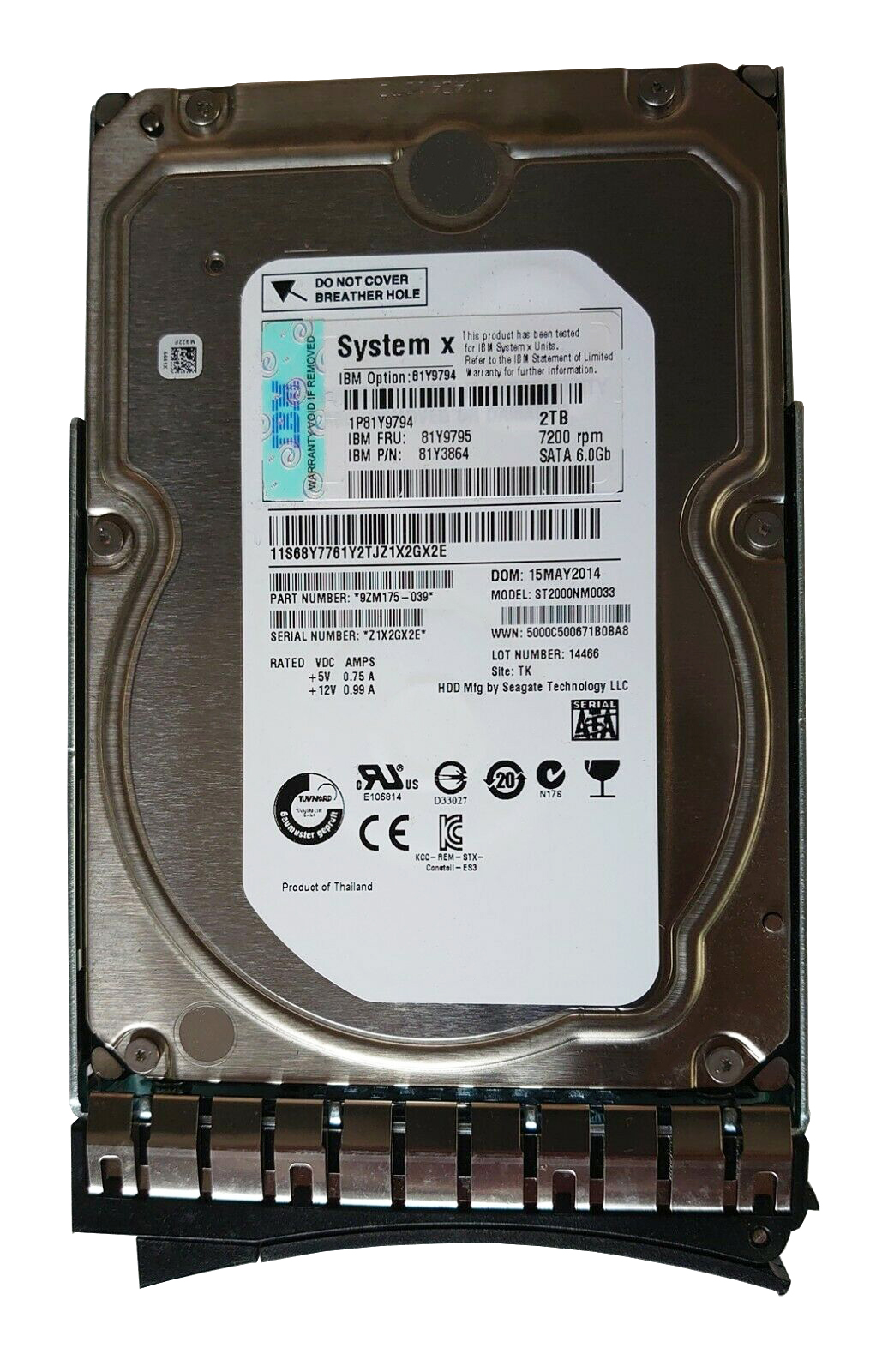

Жесткий диск Lenovo 81Y9794 2 ТБ (141726), 81Y9794