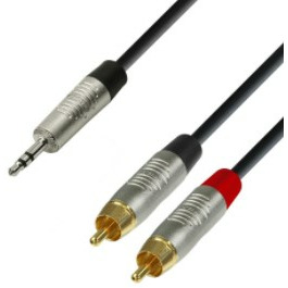 Кабель аудио 1xMini Jack - 2xRCA Adam Hall K4YWCC0090 0.9m