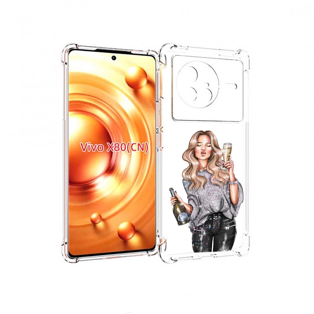 

Чехол Mypads Красивая-Любительница-Шампанского Женский Для Vivo X80, Прозрачный, Tocco