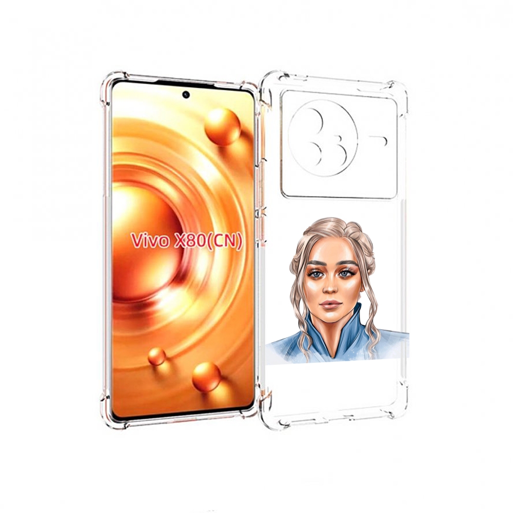 

Чехол Mypads Красивая-Нарисованная-Девушка-Блондинка Женский Для Vivo X80, Прозрачный, Tocco