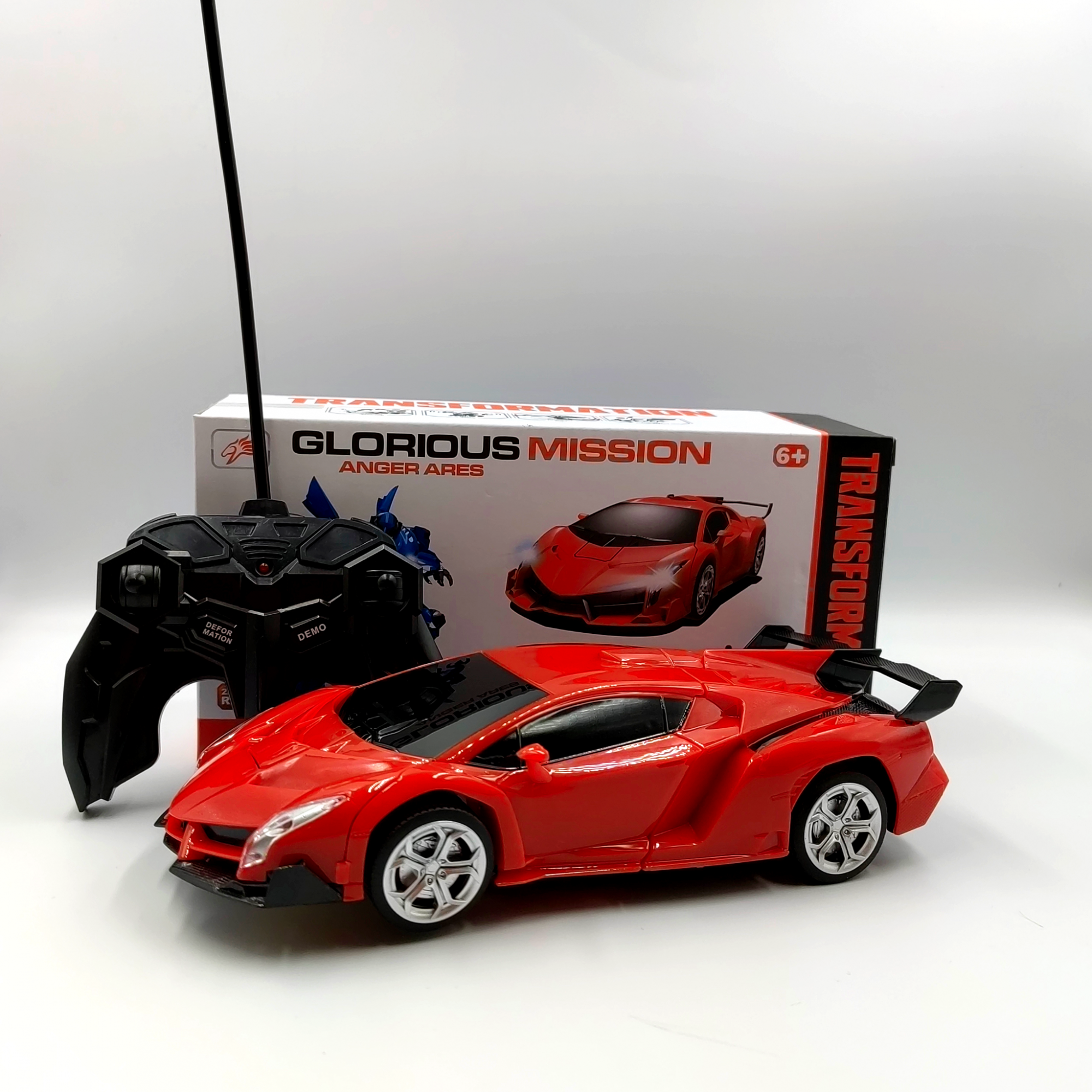 

Игрушечный спортивный автомобиль трансформер на радиоуправлении, красный 1330000009