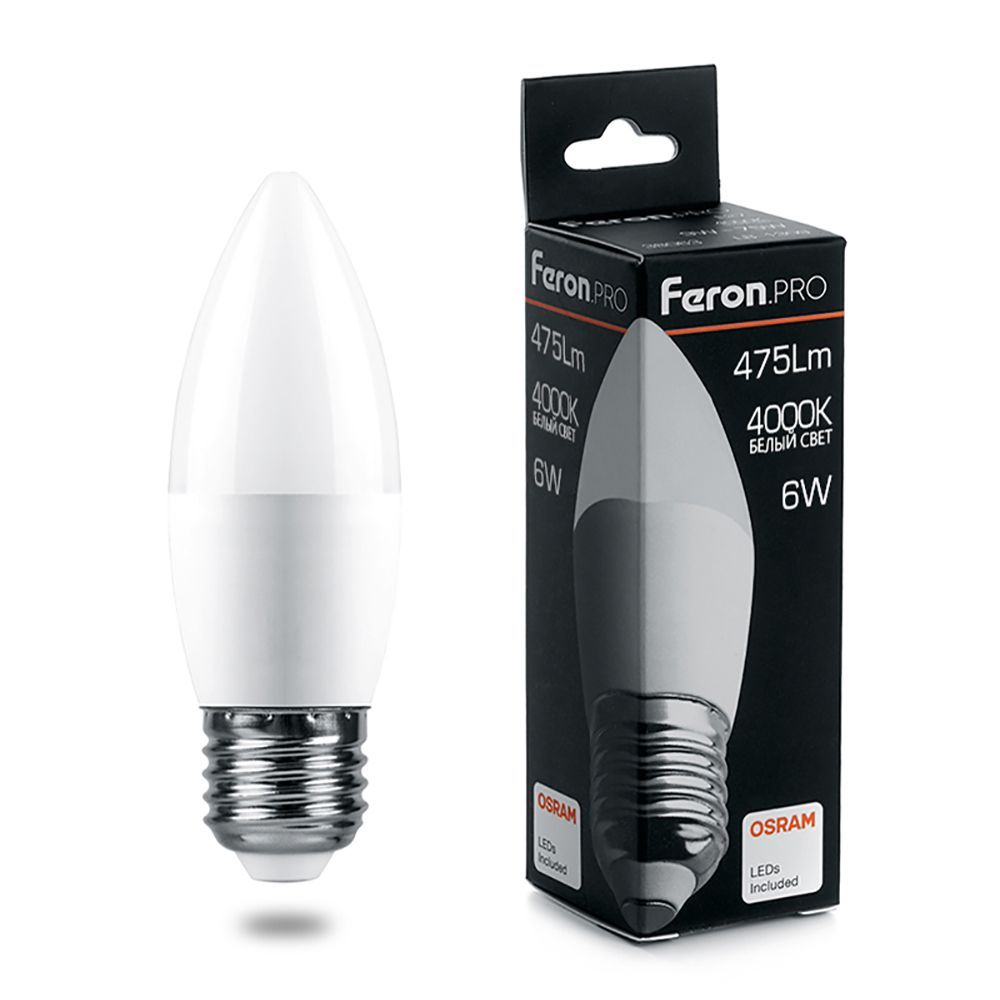 

Лампочка светодиодная FERON LB-1306, 6Вт E27 230V белый, упаковка 10 шт., 38051, LB-1306