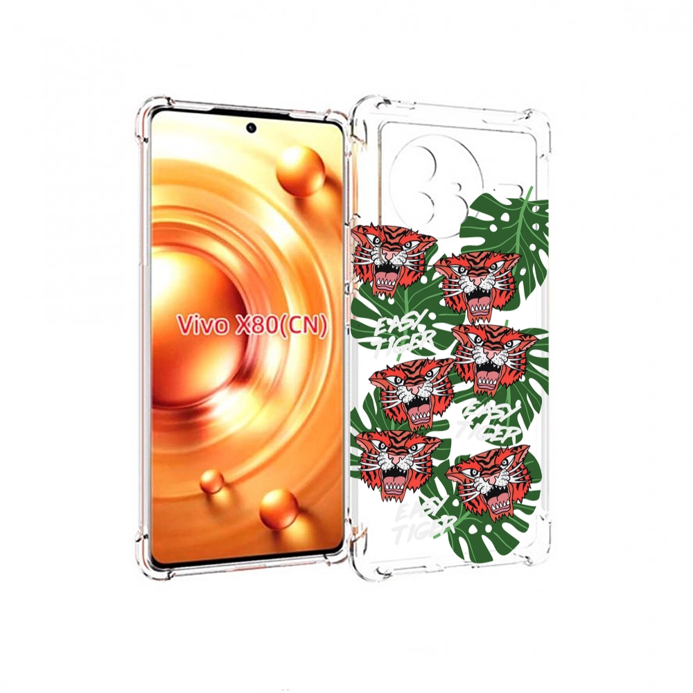 

Чехол Mypads Красные-Тигры Для Vivo X80, Прозрачный, Tocco