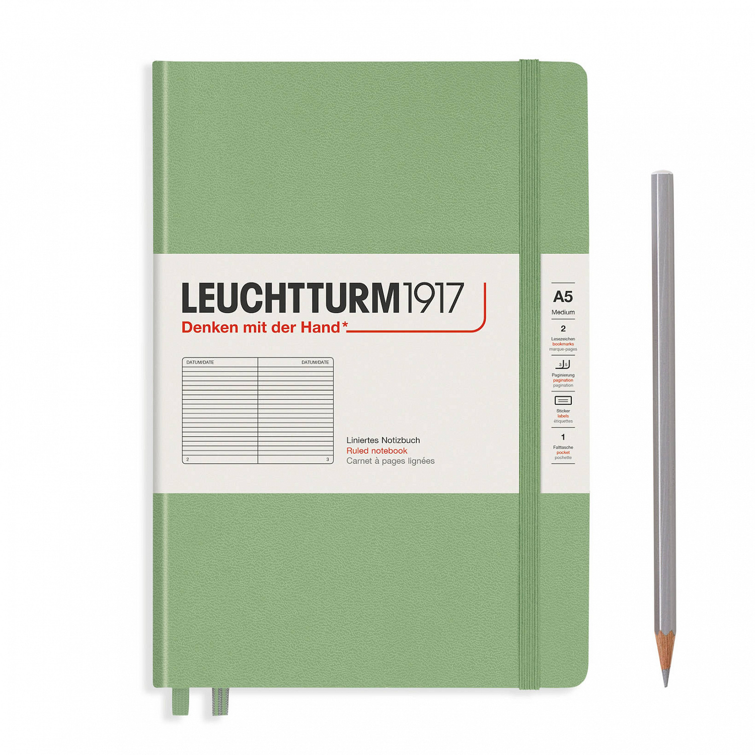 фото Книга для записей в линейку leuchtturm1917 "muted colours" medium а5, зеленый