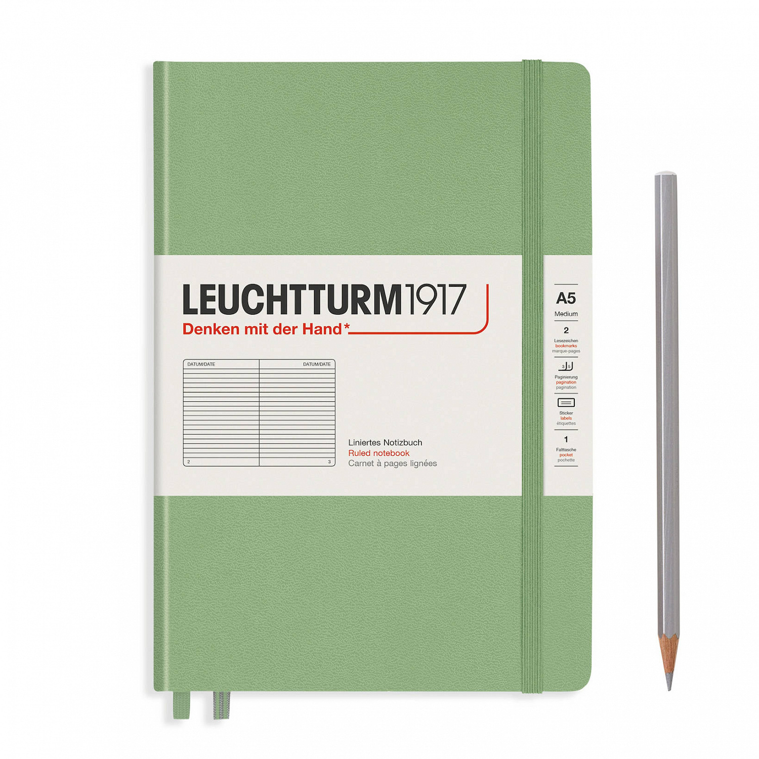 Записная книжка в линейку Leuchtturm1917 Muted Colours Medium А5 зеленый 3388₽