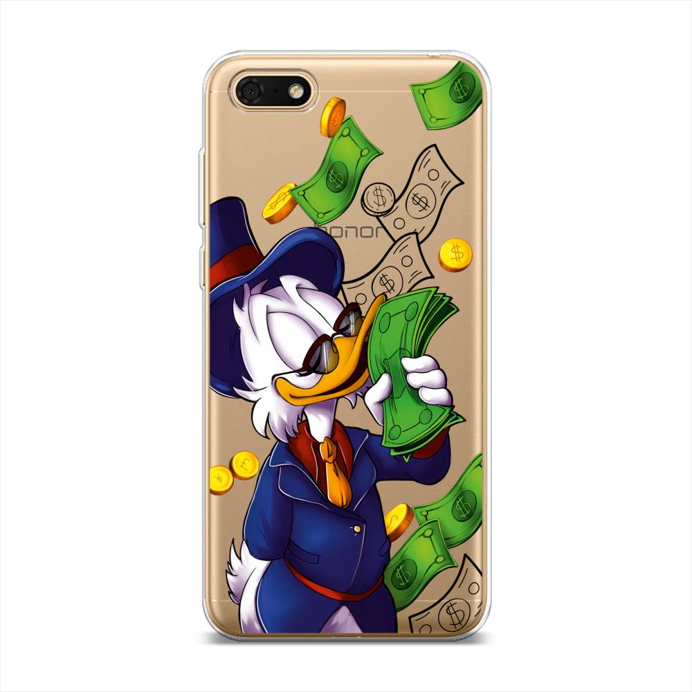 

Чехол на Huawei Honor 7A "Scrooge McDuck with Money", Синий;зеленый;белый, 66350-6