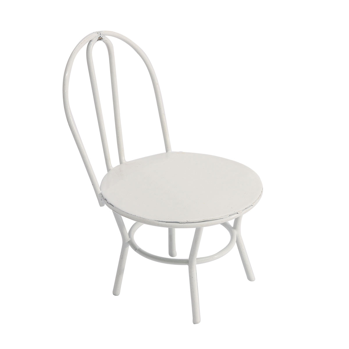 фото Миниатюра "металлический стульчик", цвет: белый, 8x5x5 см astra