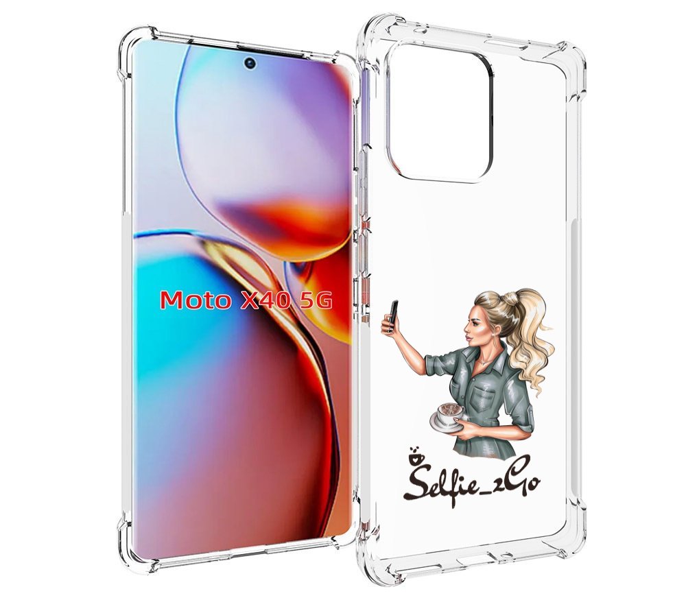

Чехол MyPads Селфи-девушка женский для Motorola Moto X40, Прозрачный, Tocco
